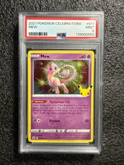 2021 Pokemon Celebrations MEW Holo #011/025 PSA 9 - Image 1