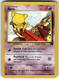 Abra 49/82 Team Rocket MP Pokemon Card TCG - Image 1