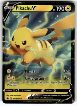 Pikachu V SWSH063 Holo Promo Sword & Shield Promo Pokemon Near Mint - Image 1