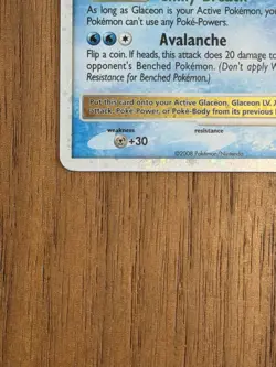 2008 Pokemon Glaceon LV.X 98/100 Holo Rare SWIRL LP/NM Majestic Dawn - Image 3