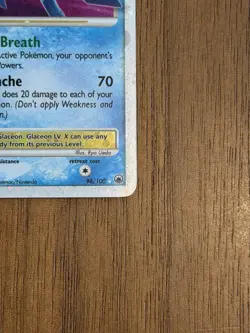 2008 Pokemon Glaceon LV.X 98/100 Holo Rare SWIRL LP/NM Majestic Dawn - Image 5