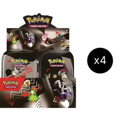 Pokemon Unova Mini Tin 4 Box Case & 24 3-Pack Prismatic sticker collection packs - Image 1