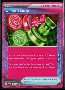 Unfair Stamp 165/167 ACE SPEC Rare Twilight Masquerade Pokemon NM - Image 1