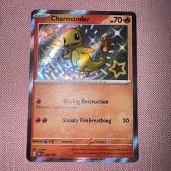 Pokemon Shiny Charmander 109/091 NM Shiny Paldean Fates baby Shiny English TCG - Image 1
