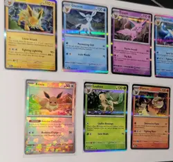 Pokemon TCG holo eveelution lot plus evee pokeball reverse prismatic evolutions - Image 2