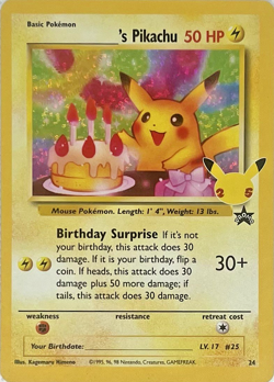 2021 Pokemon Celebrations: _'s Pikachu #24 (25th Anniversary Promo) - Near Mint - Image 2
