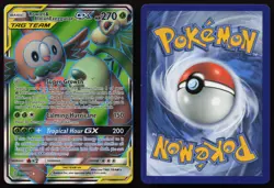 Rowlet & Alolan Exeggutor GX 214/236 Full Art Unified Minds Tag Team Pokemon LP - Image 3