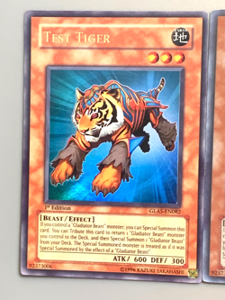 yugioh 3X Test Tiger GLAS-EN082 Ultra Rare 1st Edition near mint play set - Image 4