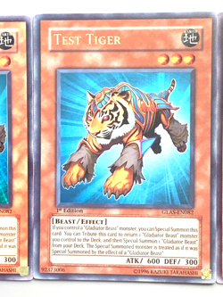 yugioh 3X Test Tiger GLAS-EN082 Ultra Rare 1st Edition near mint play set - Image 5