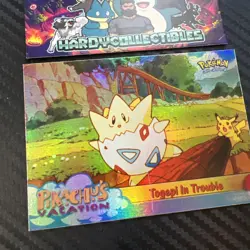 1999 Topps Pokemon Movie Edition #46 Togepi in Trouble Rainbow Foil 1st Print LP - Image 2