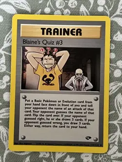 Blaine’s Quiz #3 112/132 Pokemon Card TCG Gym Challenge Trainer Vintage - Image 1