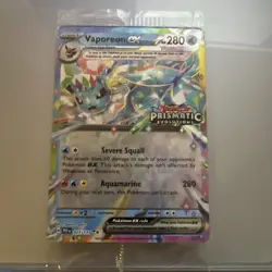 Sealed Vaporeon EX Prismatic Rare Pokemon Card - Factory Sealed - Near Mint - Image 1