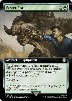 Power Fist (Extended Art) (Surge Foil) [PIP - 928] - NM [Foil] TCG MTG - Image 1