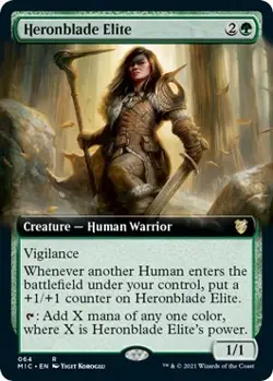 Heronblade Elite (Extended Art) [MIC - 64] - NM [Normal] TCG MTG - Image 1