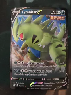 Tyranitar V 097/163 Holo V Rare Battle Styles NM/M Pokemon - Image 1
