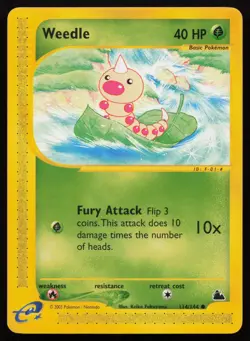 Weedle 114/144 Common Skyridge Pokemon NM - Image 1