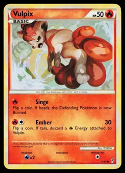 Vulpix 75/95 Common Call of Legends Pokemon Near Mint - Image 1