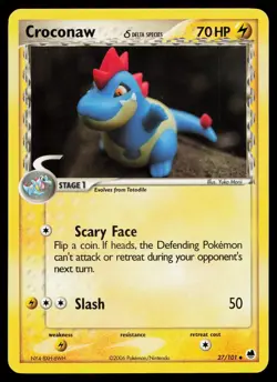 Croconaw 27/101 Uncommon Dragon Frontiers Pokemon Lightly Played - Image 1