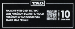 2023 SVP Pokemon X Van Gogh Promo #085 Pikachu With Grey Felt Hat TAG 10 (969) - Image 3