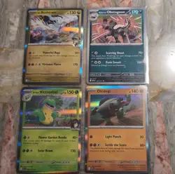 Pokemon TCG Reshiram 154/217, Obstagoon 132/217, Victreebel, Okidogi Holo Lot - Image 1