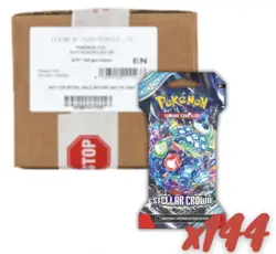 Pokemon Scarlet & Violet Stellar Crown Sleeved Booster Case 144 Packs - Image 4