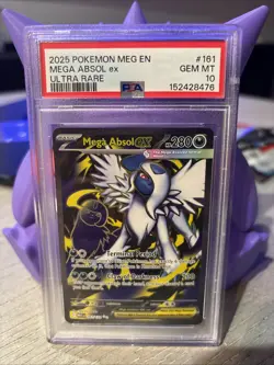 2025 POKEMON MEG EN-MEGA EVOLUTION ULTRA RARE #161 MEGA ABSOL EX PSA 10 - Image 1