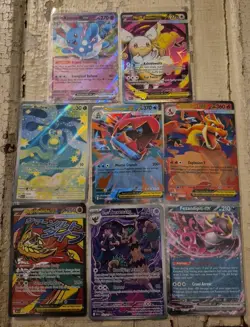 Pokemon Ascended Heroes Lot Of 8 Budew Mega Hawlucha Chardizard Mega Feraligator - Image 1