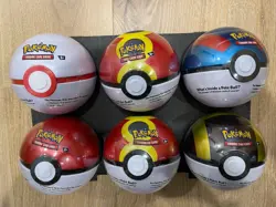 6x Pokemon TCG Pokeball Tins - 18 Booster Packs - Costco Bundle - Factory Sealed - Image 1