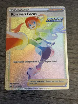 Korrinas Focus 174/163 Rainbow Secret Rare Battle Styles M/NM Pokemon TCG - Image 1