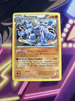 Pokemon TCG - Machamp - 49/101 - Plasma Blast - Cosmos Holo Rare (2013) MP - Image 1