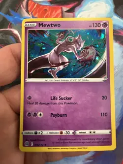 Pokemon TCG Mewtwo 056/172 Cosmos Holo Rare Promo Mew V Box NM Brilliant Stars - Image 1