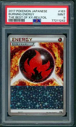 PSA 9 Burning Energy Reverse Holo Japanese The Best of XY 163/171 Pokemon - Image 1