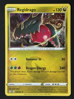 SWIRL Pokemon Regidrago 124/203 Evolving Skies Cosmos Holo Rare NM - Image 1