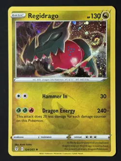 SWIRL Pokemon Regidrago 124/203 Evolving Skies Cosmos Holo Rare NM - Image 2