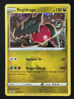 SWIRL Pokemon Regidrago 124/203 Evolving Skies Cosmos Holo Rare NM - Image 3