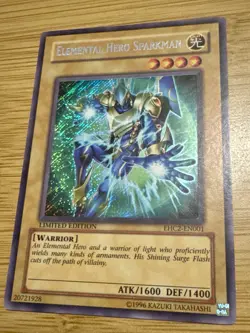 Elemental HERO Sparkman EHC2-EN001 Secret Rare Limited Yu-Gi-Oh LP - Image 1