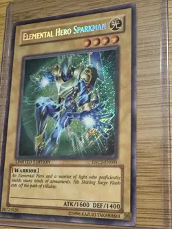 Elemental HERO Sparkman EHC2-EN001 Secret Rare Limited Yu-Gi-Oh LP - Image 2
