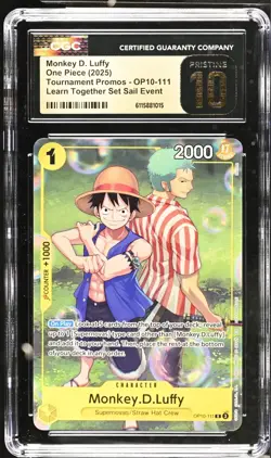 CGC Pristine 10 Monkey.D.Luffy Set Set Sail Event OP10-111 One Piece - Image 1