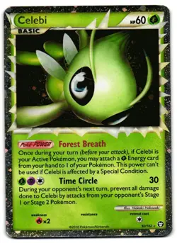 Celebi 92/102 - HGSS Triumphant Rare Prime Pokemon TCG - MP Card - Image 1