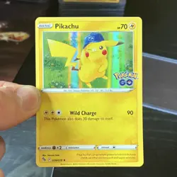 Pokemon Pikachu Holo Rare Pokemon GO 028/078 70 HP Basic Wild Charge Card - Image 1