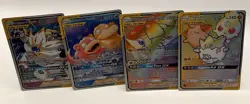 Pokemon TAG TEAM GX 4 Card Lot Bundle Solgaleo Lunala Venusaur Snivy Psyduck NM - Image 1