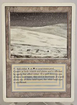 Magic: The Gathering Tundra Land Rare Revised Edition Jesper Myrfors - Image 1