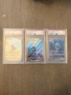 151 Pokemon Sequential 151 squirtle-wartortle-blastoise PSA 9 - Image 1