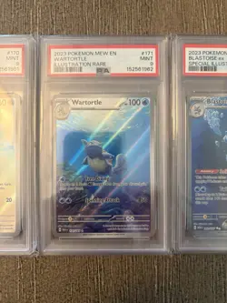 151 Pokemon Sequential 151 squirtle-wartortle-blastoise PSA 9 - Image 3