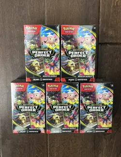 Pokemon TCG Mega Evolution Perfect Order Booster Bundle Box Lot of 5 New IN HAND - Image 1