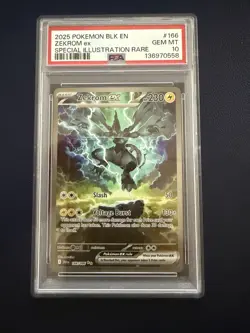 2025 Pokemon Black Bolt Zekrom EX Special Illustration Rare #166 PSA 10 GEM MINT - Image 1