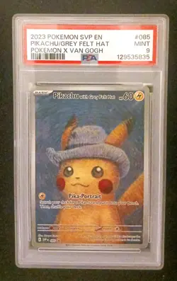 2023 SVP Pokemon X Van Gogh Promo #085 Pikachu With Grey Felt Hat PSA 9 - Image 1