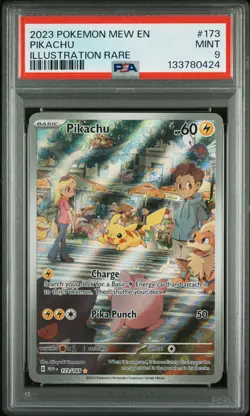 2023 POKEMON MEW EN-151 ILLUSTRATION RARE #173 PIKACHU PSA 9 - Image 1