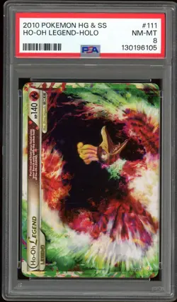 2010 POKEMON HEARTGOLD & SOULSILVER #111 HO-OH LEGEND HOLO PSA 8 - Image 1