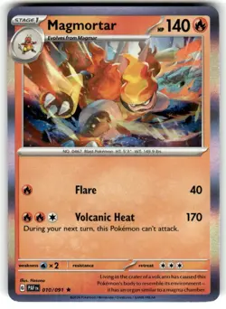 MAGMORTAR 010/091 PALDEAN FATES POKEMON (HOLO RARE, NM) - Image 1